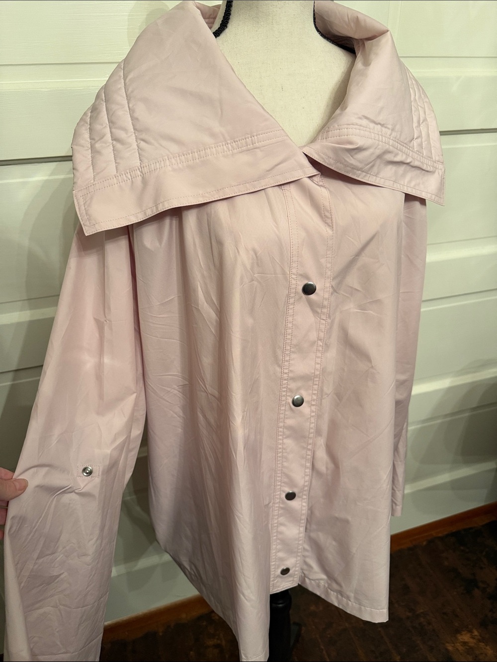 J. Jill Fit 4X Blush Pink Lightweight Utility Jacket Oversized Collar